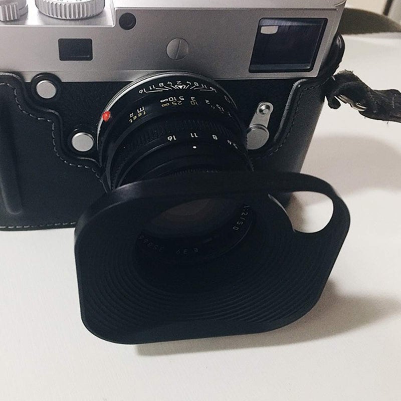 Haoge LH-B39P 39mm Square Metal Screw-in Lens Hood Hollow Out Designed with Cap for Leica Rangefinder Camera with 39mm E39 Filter Thread Lens Black - Image 2